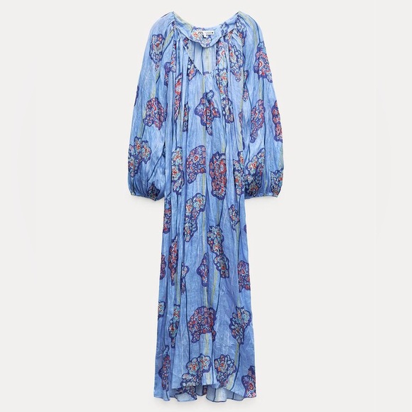 NEW ZARA PRINTED RAMIE TUNIC DRESS XS - Picture 3 of 13